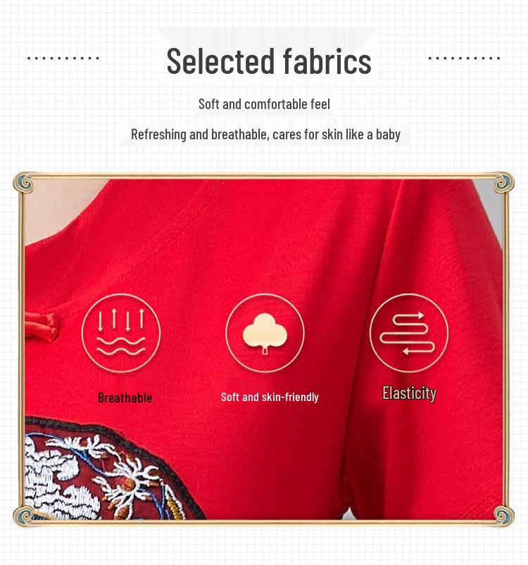 2024 Women's Chinese Style Dancewear: Short Sleeve Fitness Casual Top