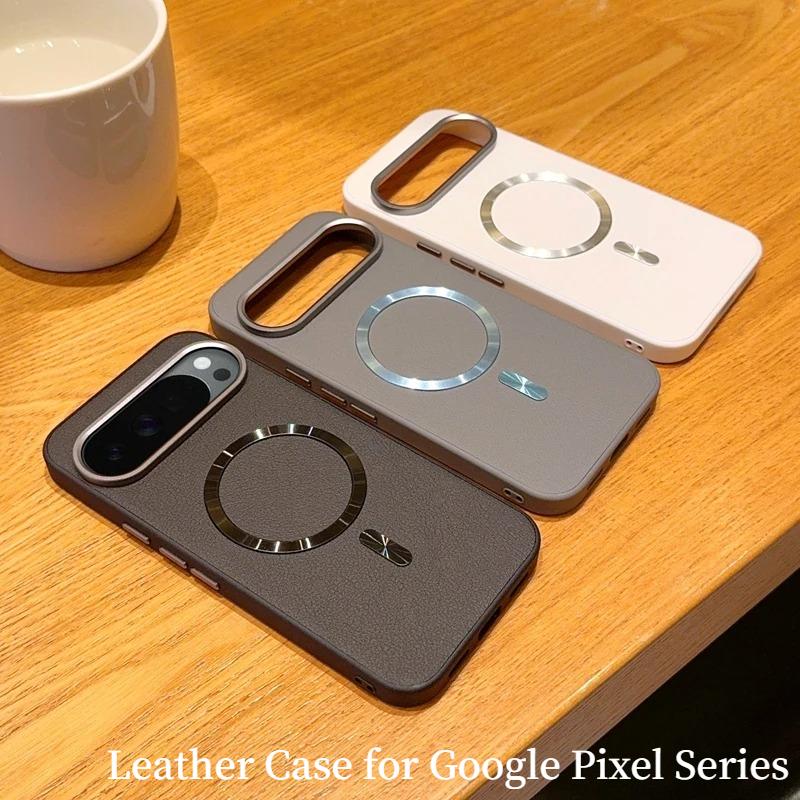 Luxus Minimalismus Litschi Muster Leder Handyhülle Für Google Pixel 10A 10 Pro XL 9 Pro 9A für Magsafe Stoßfest Schutzhülle