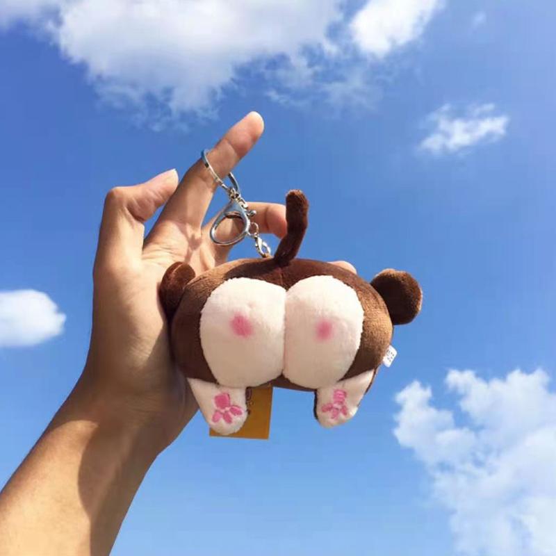 Cute Cat Butt Plush Keychain  Corgi Pig Butt Soft Fidget Toys Girls Child Bag Decoration