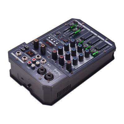 T4 Portable 4-Kanal Soundkarte Mischpult Audio Mixer Eingebauter 16