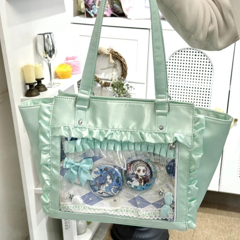 New Sweet Lolita Pink Ita Bag Women Japanese Transparent Large Capacity Tote Bag Ladies Harajuku Kawaii Handbag Aesthetic