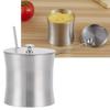 Stainless Steel Sugar Bowl with Lid and Spoon Salt Pot Condiment Can Condiment Pot  Restaurant