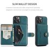 For iPhone 13 mini 5.4 inch Case JEEHOOD J01 Retro Leather Phone Back Cover with Detachable Magnetic Card Holder