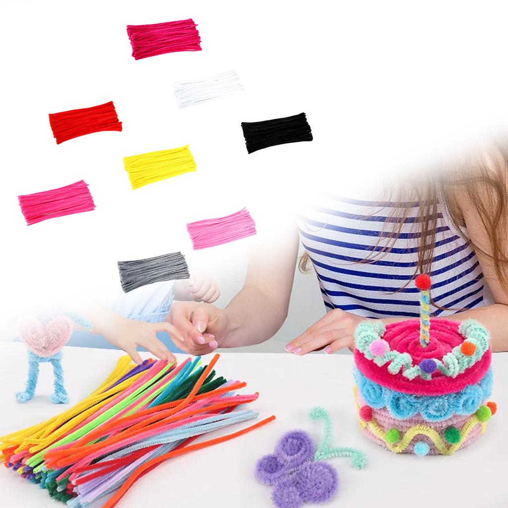 Colorful Chenille Stem Twisted Rod Wool Root Fluffy Bar Iron Wire DIY Handcraft Twisting Bar Hair Clip Decorations