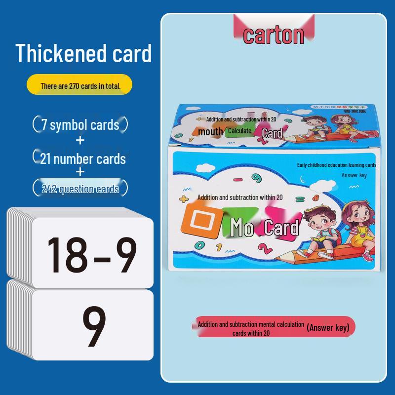 

Математические карточки для первого класса: Сложение и вычитание в пределах 20 и таблица умножения на 10