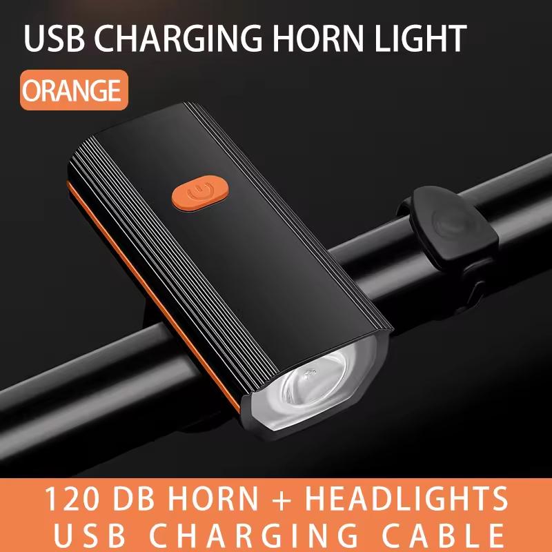 120DB Bike Headlight with Horn - USB Rechargeable Waterproof, Wholesale Universal Bicycle Front Light for All Bikes