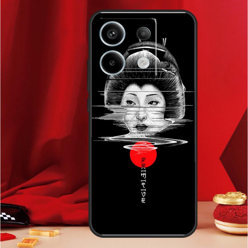 Japanese Geisha Case For Xiaomi Redmi Note 13 Pro 12 11 9 10 Pro 12S 11S 10S 9S Redmi 12 10C 12C 13C Cover