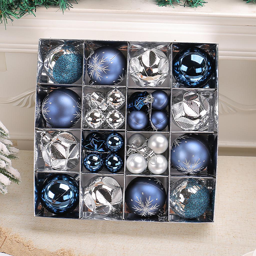 Sturdy Plastic Materials 44 Pieces Fashion Christmas Ornament Set Adds Elegant of Festival Styles to Home Decoration
