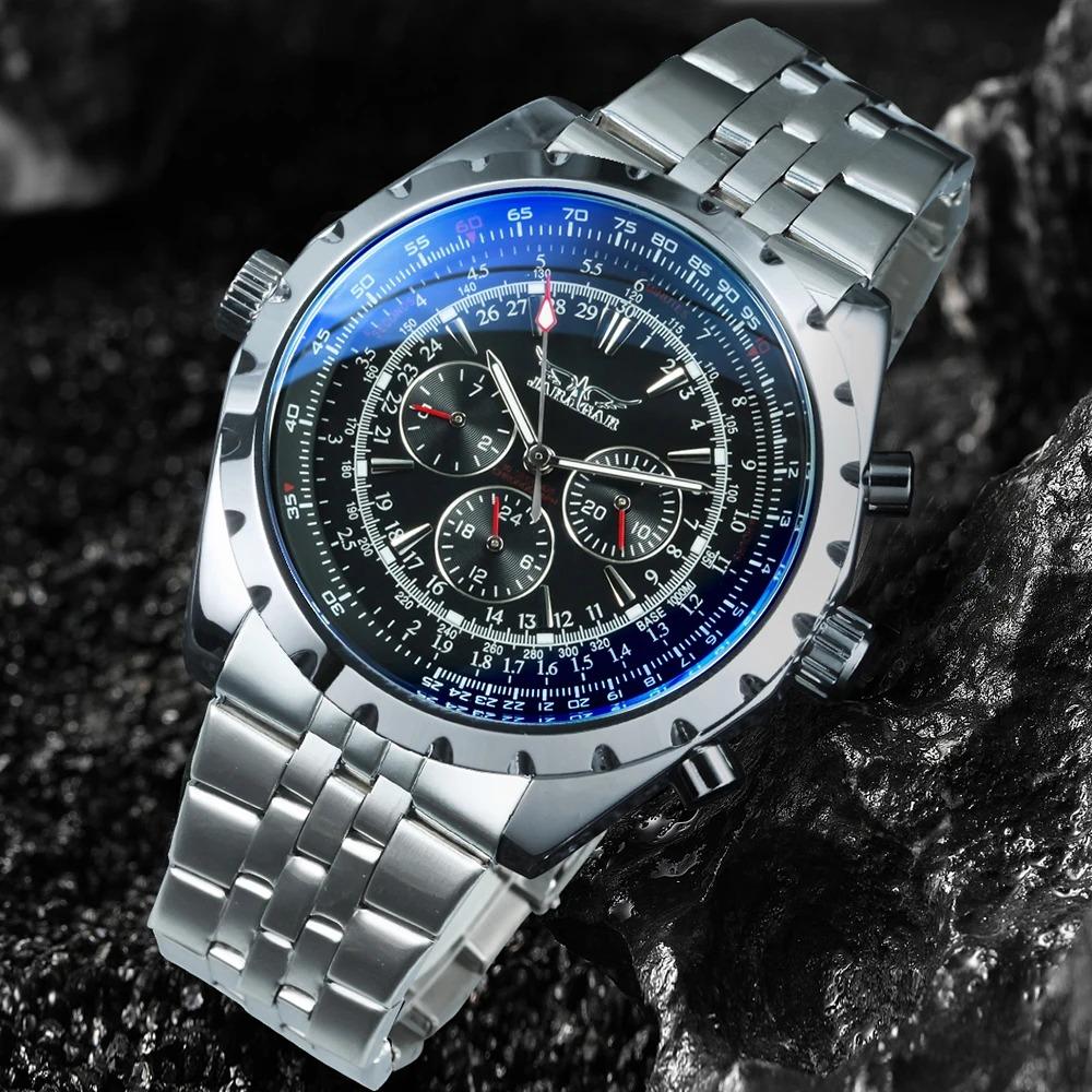 JARAGAR 212 Automatic Design Week Business Watch for Men Military Multifunction Sub-Dials Mechanical Watches Luxury Clock