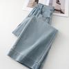 Women's Light Blue High-Waisted Wide-Leg Jeans: Spring/Summer 2025 Loose, Slimming, Straight-Leg Pants.