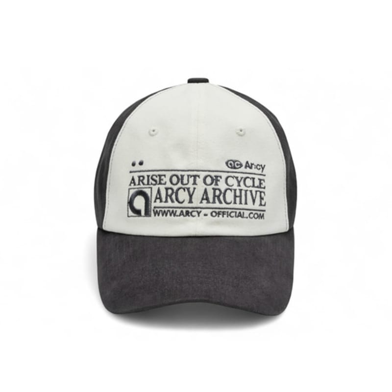 Ar:cy ARCHIVE BALL CAP [CHARCOAL&IVORY]