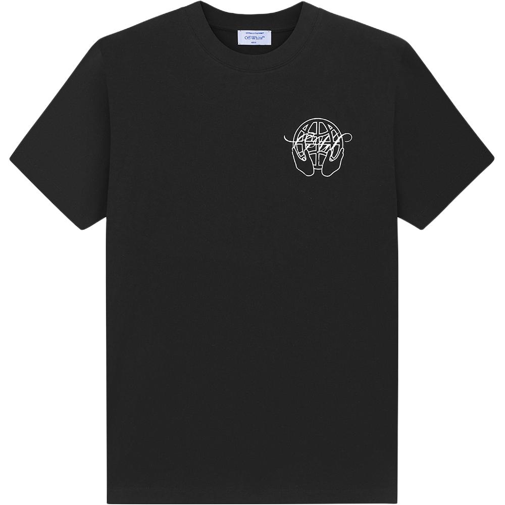 Off-White Hand Arrow Slim T-Shirt Black/White Men Tops OMAA027S23JER0071001