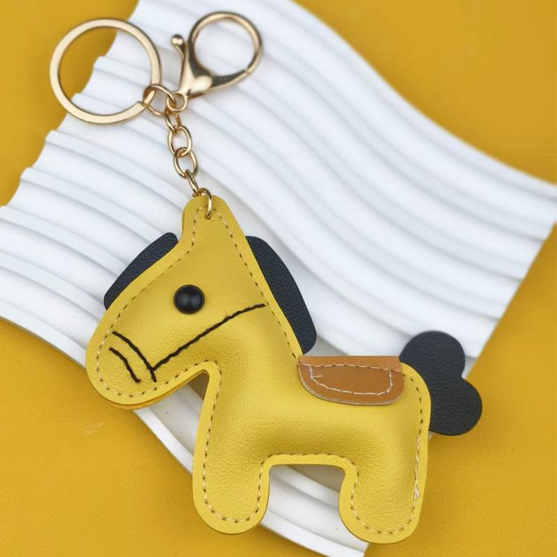 Year of the Horse, leather pony keychain pendant, simulated leather pony pendant, there will be money soon, trendy bag pendant.
