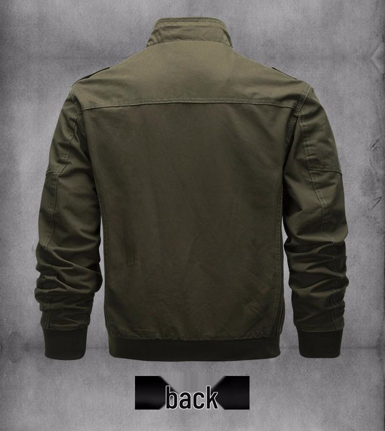 Men's 2023 Spring Casual Cotton Military Jacket - Loose Fit Plus Size Workwear Coat