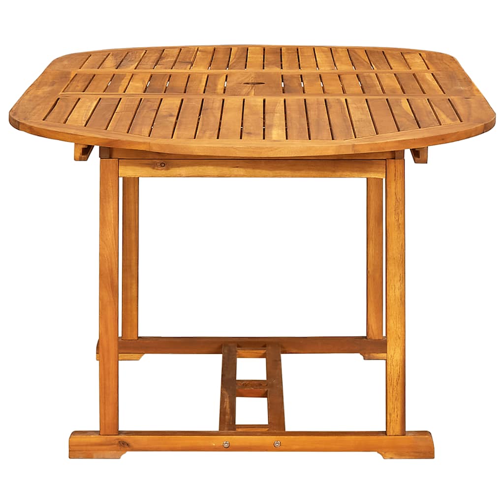 5 Piece Outdoor Dining Set Solid Acacia Wood Table & Textilene Chairs