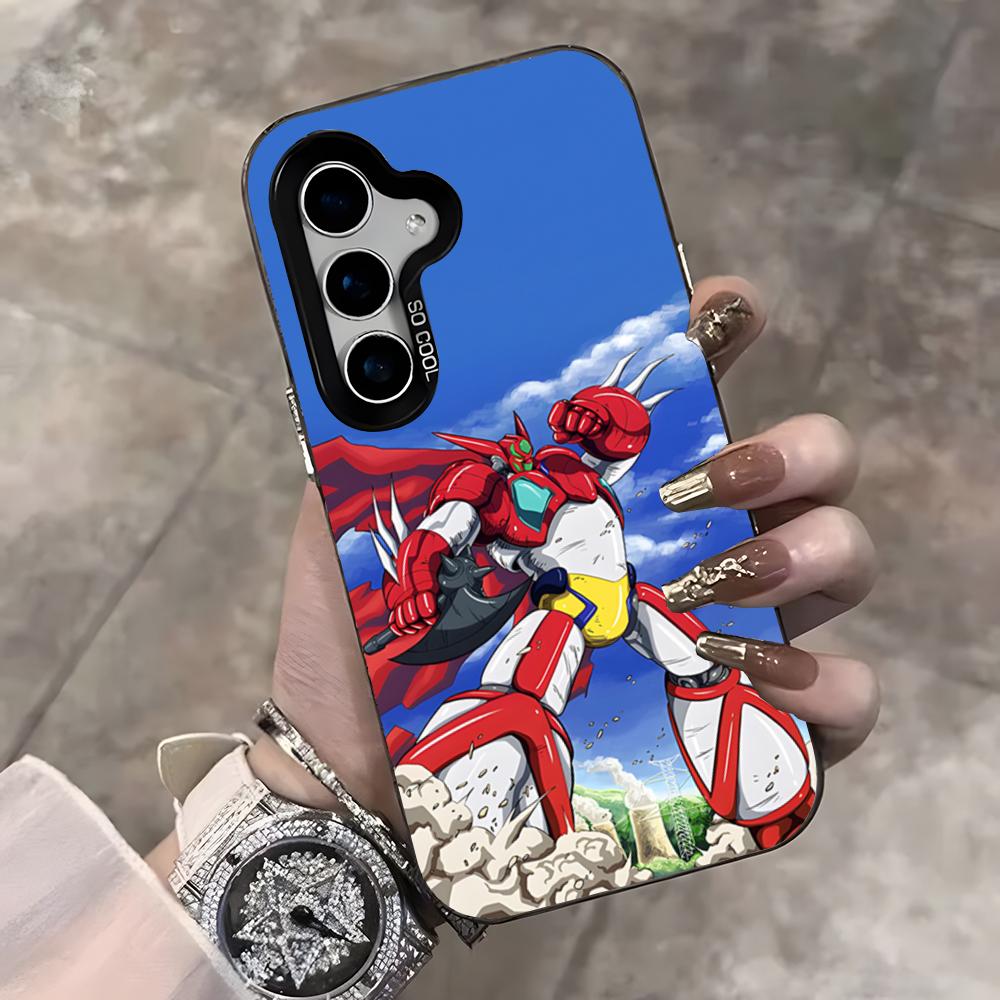 Getter Robo Phone Case For Samsung S25 Ultra S23 S22 S21 S20 Ultra Plus S24 Fe A54 A55 Color Silver Cover
