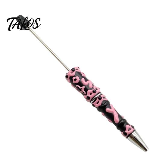 Smooth Ink Ballpoint Pen DIY Beadable Pen, Plastic Beaded Black Writing for Students Teens Teachers School Office Supplies Unique Hand-painted