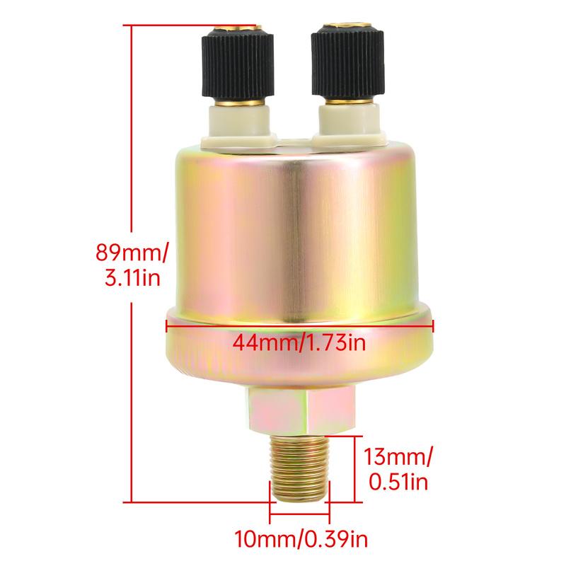 ZMFJH 4PCS Sensor Set 0-190 Ohm Fuel Level Sensor 0-10Bar Oil Pressure Sensor 1/8NPT Water Temperature Sensor Tacho Sensor M16