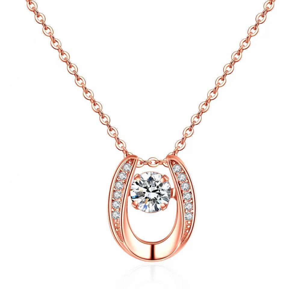 

U-образный замок костяное ожерелье модный простой 925 стерлингового серебра умный буквенный подвесной светильник роскошные аксессуары 925