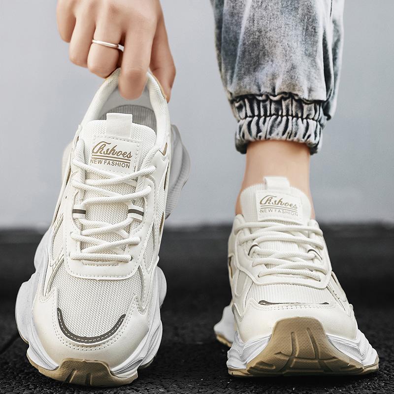 Men's Casual Sports Shoes Thick Sole Summer New Breathable Soft Sole Non-slip Comfort Outdoor Running Shoe Fashion Mesh Sneakers