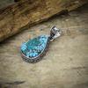 Tibetan Turquoise Gemstone 925 Sterling Silver Jewelry Pendant 2.13" M-30
