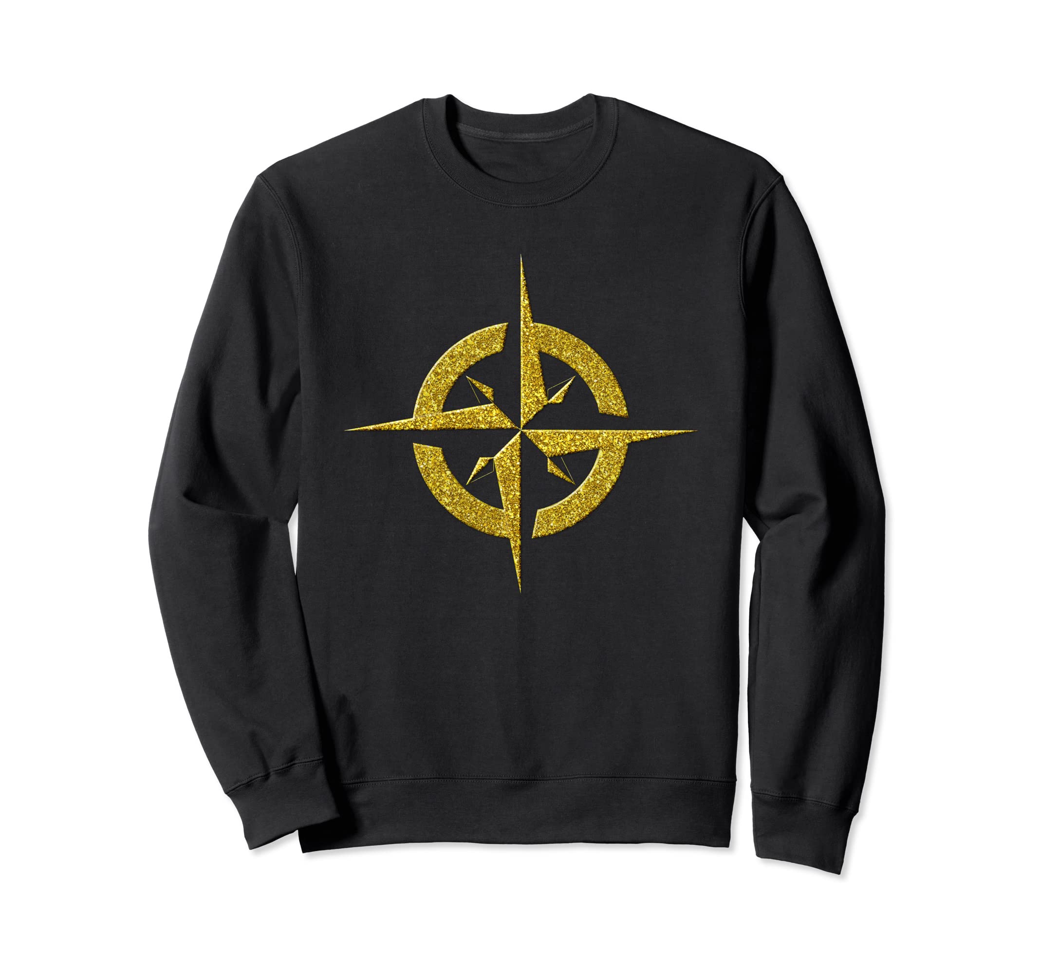 Vintage Golden Retro Sweatshirt with Cross, Symbol of Faith