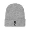 Knit Hat with Heart-Shaped K Letter Embroidery - European & American Style Warm Acrylic Pullover