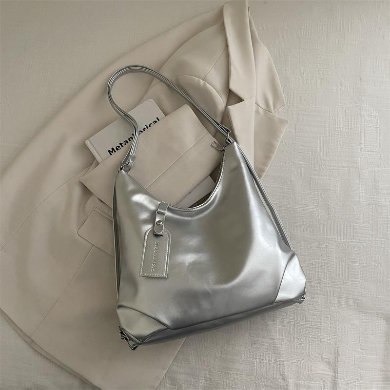 Slack Soft Leather Bag Women's New Fashion Commuter Shoulder Messenger Bag Lazy Wind Tote Bag