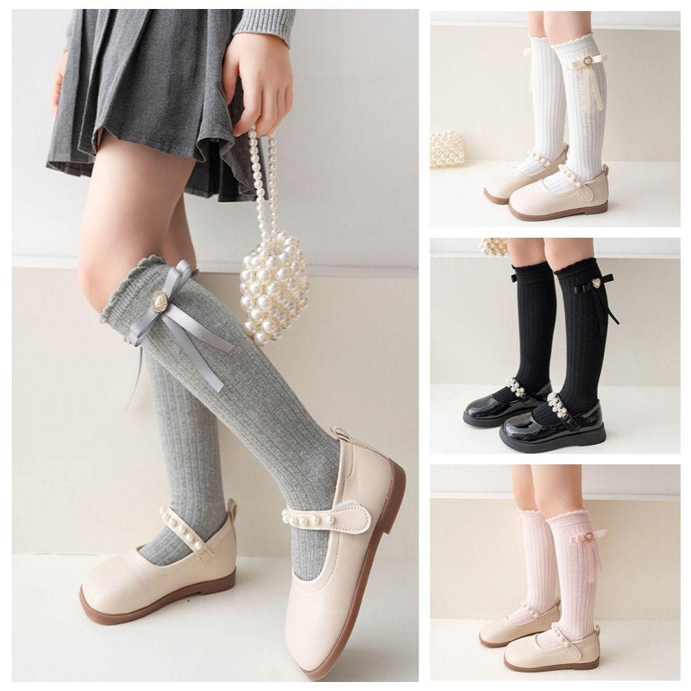 Cotton Children's Mid-calf Socks Red Children Mid-Length Socking Sweet Girls Socks  New Year