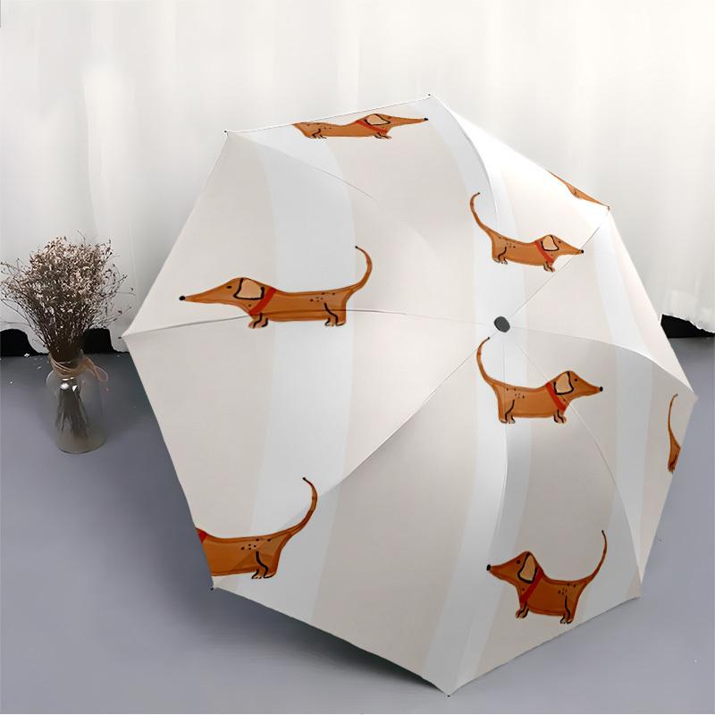 1pc Dachshund Pattern Automatic Open/Close Umbrella with One Touch Button,, Windproof Design   Lightweight Portable Umbrella for Women & Men6103