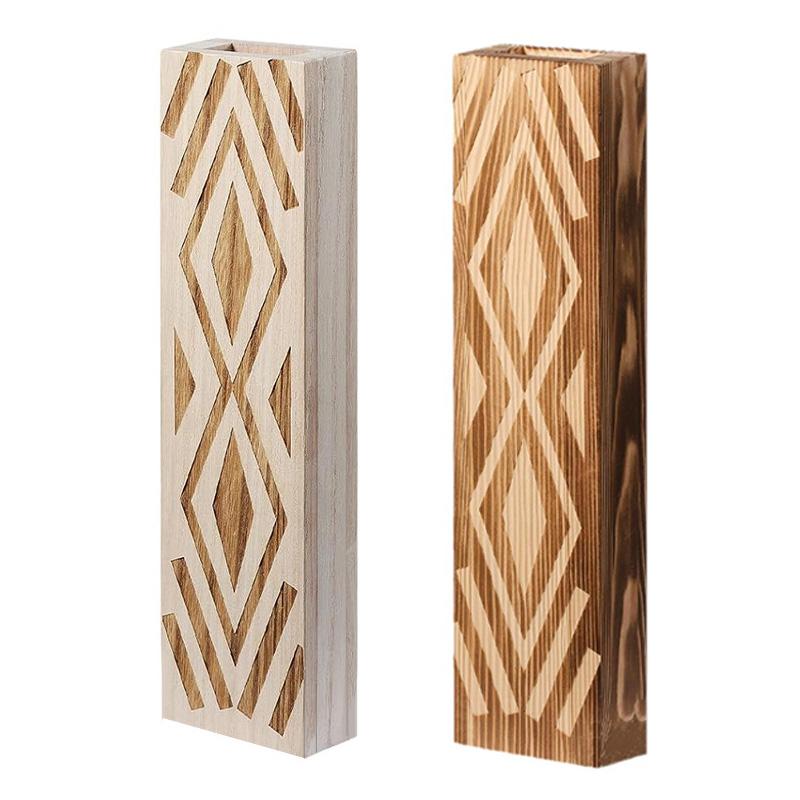 1Pc Holz Wand Dekor Pflanzer Künstliche Blume Hängen Wohnzimmer