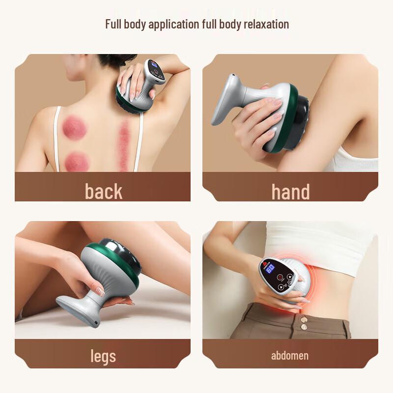 Aux Wireless Electric Back Massager with Gua Sha, Cupping, and Heat CN Plug (adapter Included)