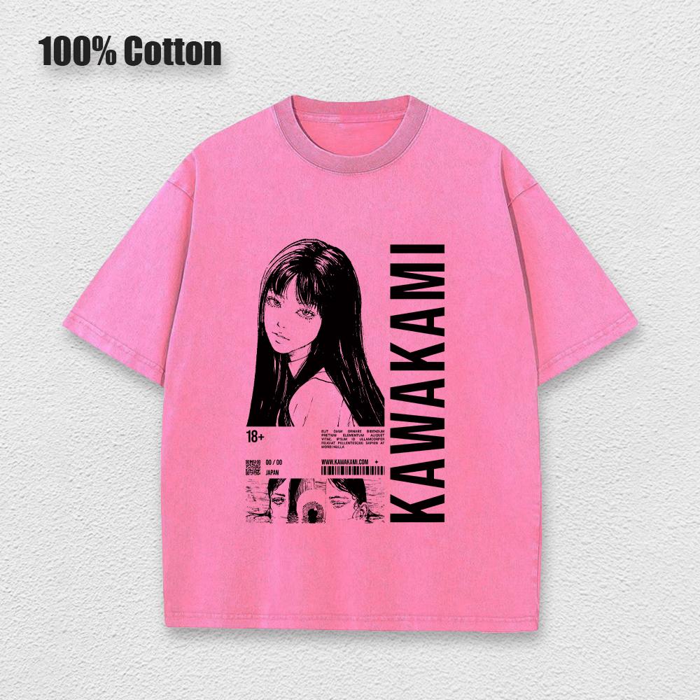 

Аниме Томи Стираная футболка для мужчин Повседневная манга принт Топы Кислотная футболка Винтажная уличная одежда Летняя унисекс одежда Y2k 2XL