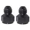 2Pcs 10 AN Female To 8 AN Male Flare Reducer Hose Fitting Adapter Black Aluminum