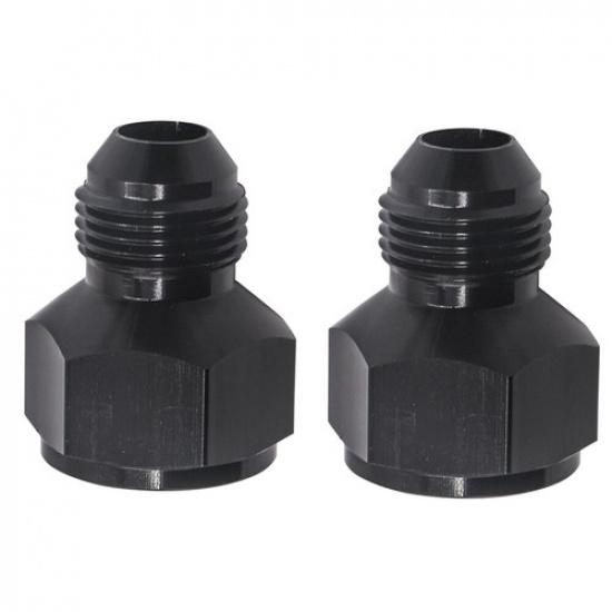 2Pcs 10 AN Female to 8 AN Male Flare Reducer Hose Fitting Adapter Black Aluminum