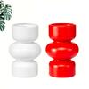 Kunststoff Blumenvase Weiß Rot Dekoration Tischvase Blumengeschäft Gartenbedarf