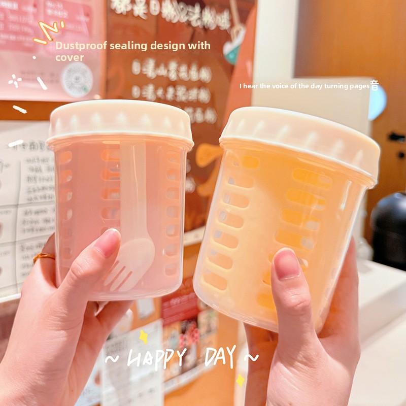 Portable Salad Cup with Fork Attachment Large Capacity Leak-Proof Sealed Design