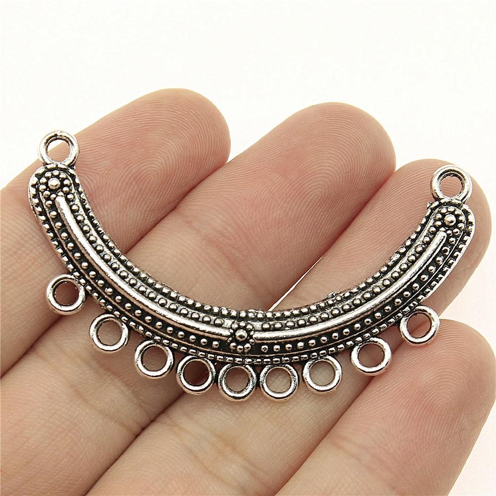 

2pcs Antique Silver Color Necklace Connector Charms Pendant Jewelry Connector Charms For Necklace Jewelry Making