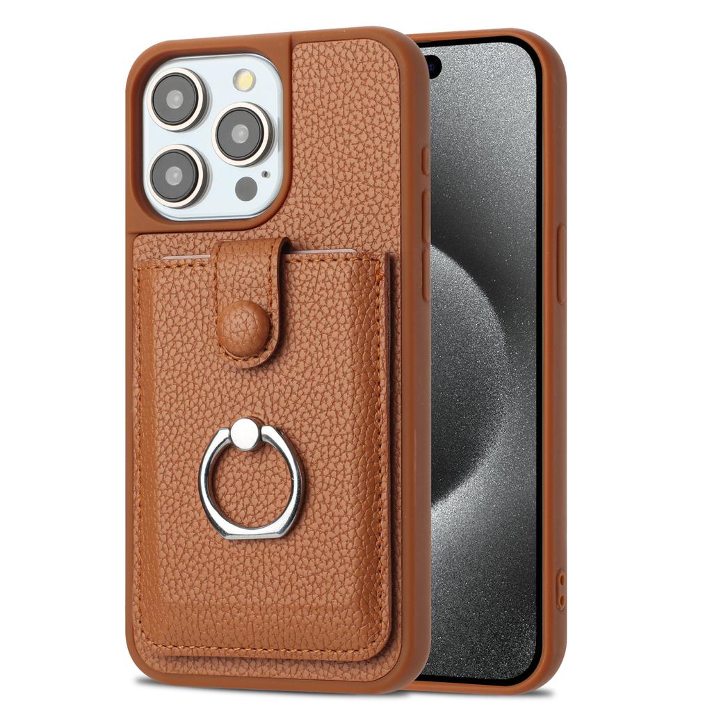 Ring Bracket Wallet Case for iPhone 16 17 Pro Max Air 16E 15 14 Plus 13 12 11 Pro Max Leather Card Solts lHolder Phone Cover