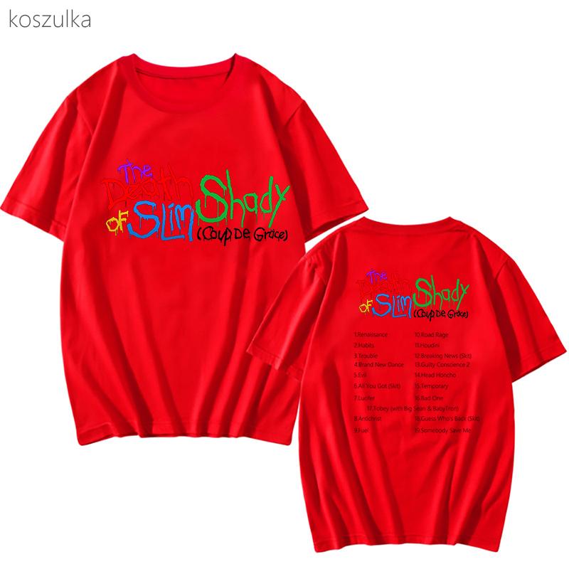 Eminem New T-shirt Casual Tobey Short Sleeve The Death of Slim Shady 100% Cotton Tee-shirt Fashion Pouplar Men/women Tshirt Tops