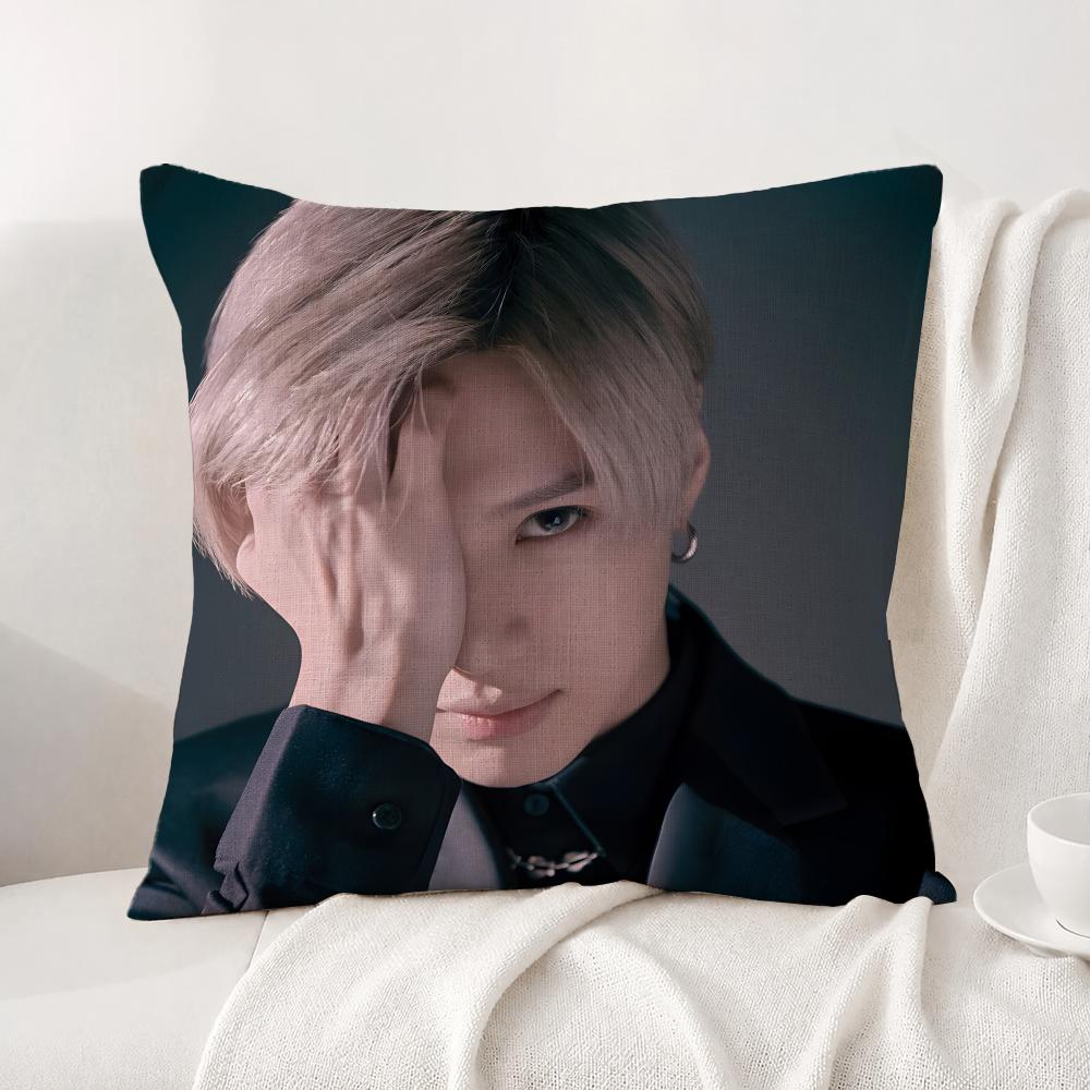 Kpop Taemin Cushion Cover Natural Linen Pillowcase Set AllinOne Decor Cushion Cover for Sofa Bedroom Chair