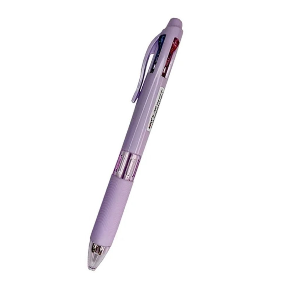 6pcs 4 in 1 Multicolor Retractable Pen Rubber Grip Press Roller Ball Pen Writing
