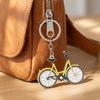Brelok do Kluczy Rowerowy Vintage - Mini Rower ze Stopu Cynku z Malowaniem Kropelkowym, Artystyczny Prezent Rowerowy na Klucze i Plecaki