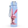 1PC Pink Long Ear Bunny Cartoon Print 750ml Color Plastic Sports Water Bottle Leakproof Flip Straw Lid Suitable for Sports Office Home Use
