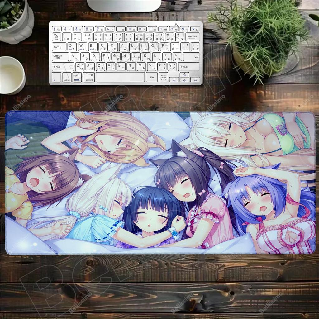 XXL Home HD Computer Desk Mats Mouse Pad Nekopara Mousepad Carpet Gamer Office Laptop Soft Mouse Mat Desktop Mouse Mats 90x40cm