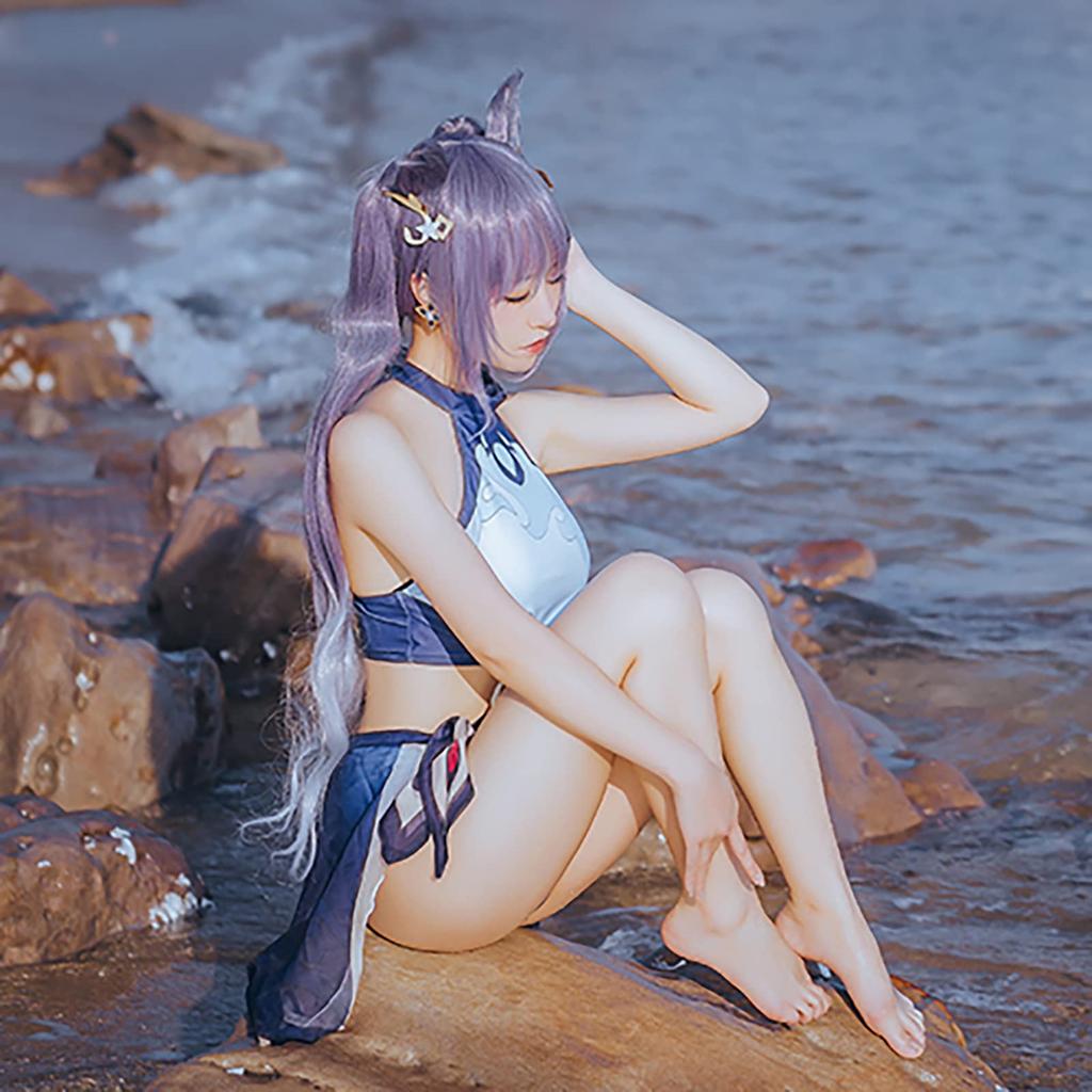 [Milky Time] Genshin Impact Cosplay Swimsuit Costume Genshin Liyue Qixing Summer (Kokusei)