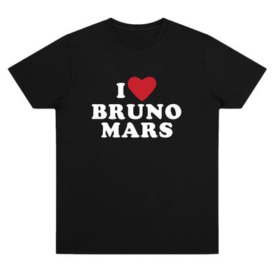 I Heart Bruno Mars Soft Tee Bruno Mars Print T-shirts Women Men Casual Cotton T-Shirt O-Neck Short Sleeve Basic Tops Daily Wear