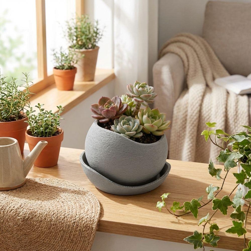 With Drainage Holes Irregular Flower Pot Plastic Growing Pots Creative Planter Outdoor Gardening