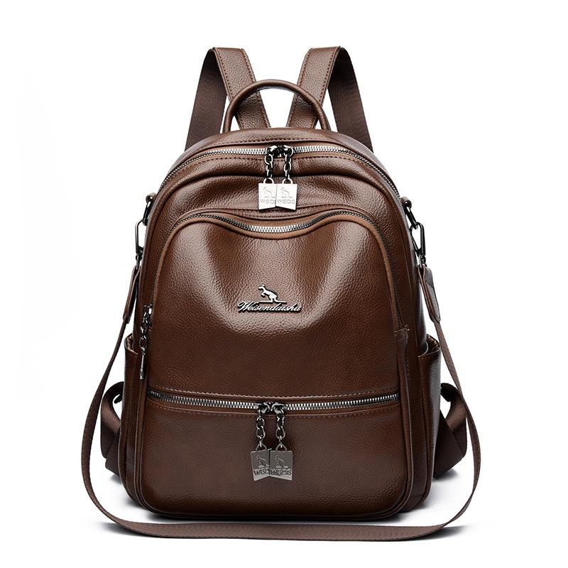 PU Backpack Women's Commuter Backpack Large Capacity Student Schoolbag Multi-function Shoulder Bag