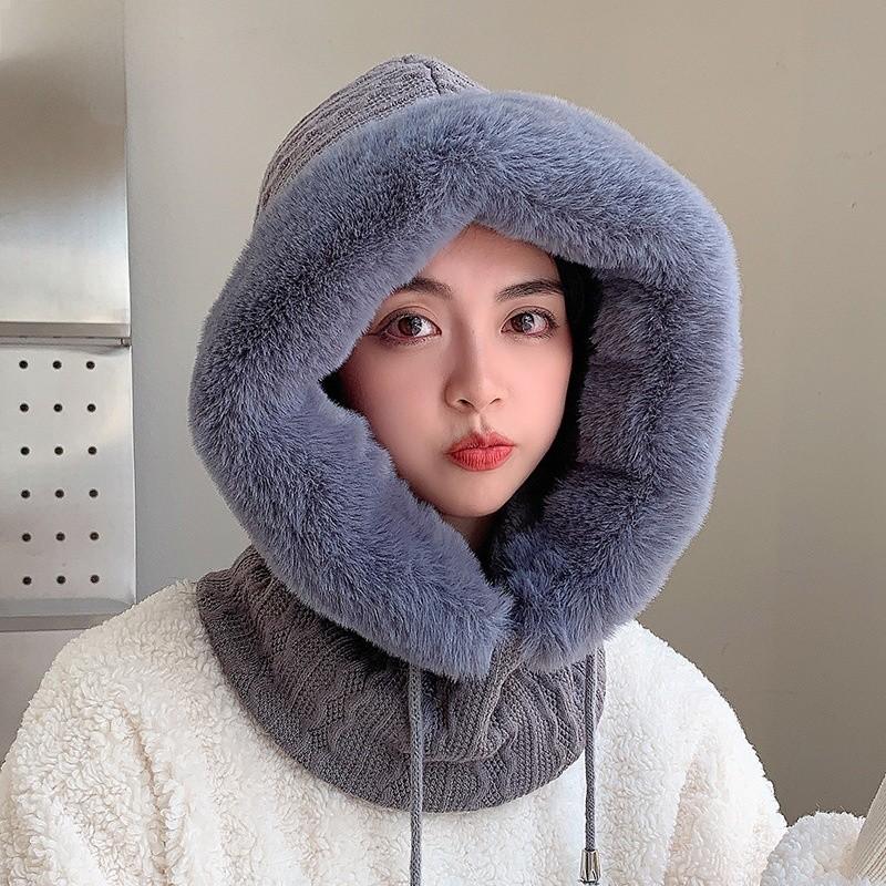Plush Winter Hat For Women With Windproof Design And Ear Protection For Outdoor Activities